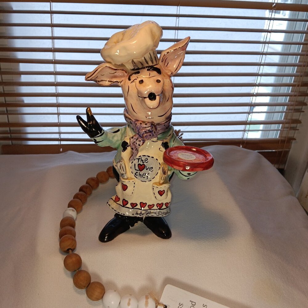 Whimsical Pig Chef Figurine “The Love Chef” Kitchen Decor Collectible